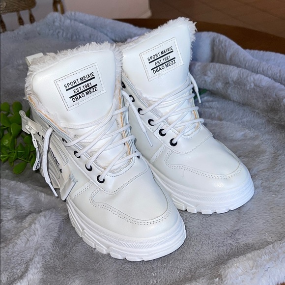 White Women's Boots - Picture 1 of 9